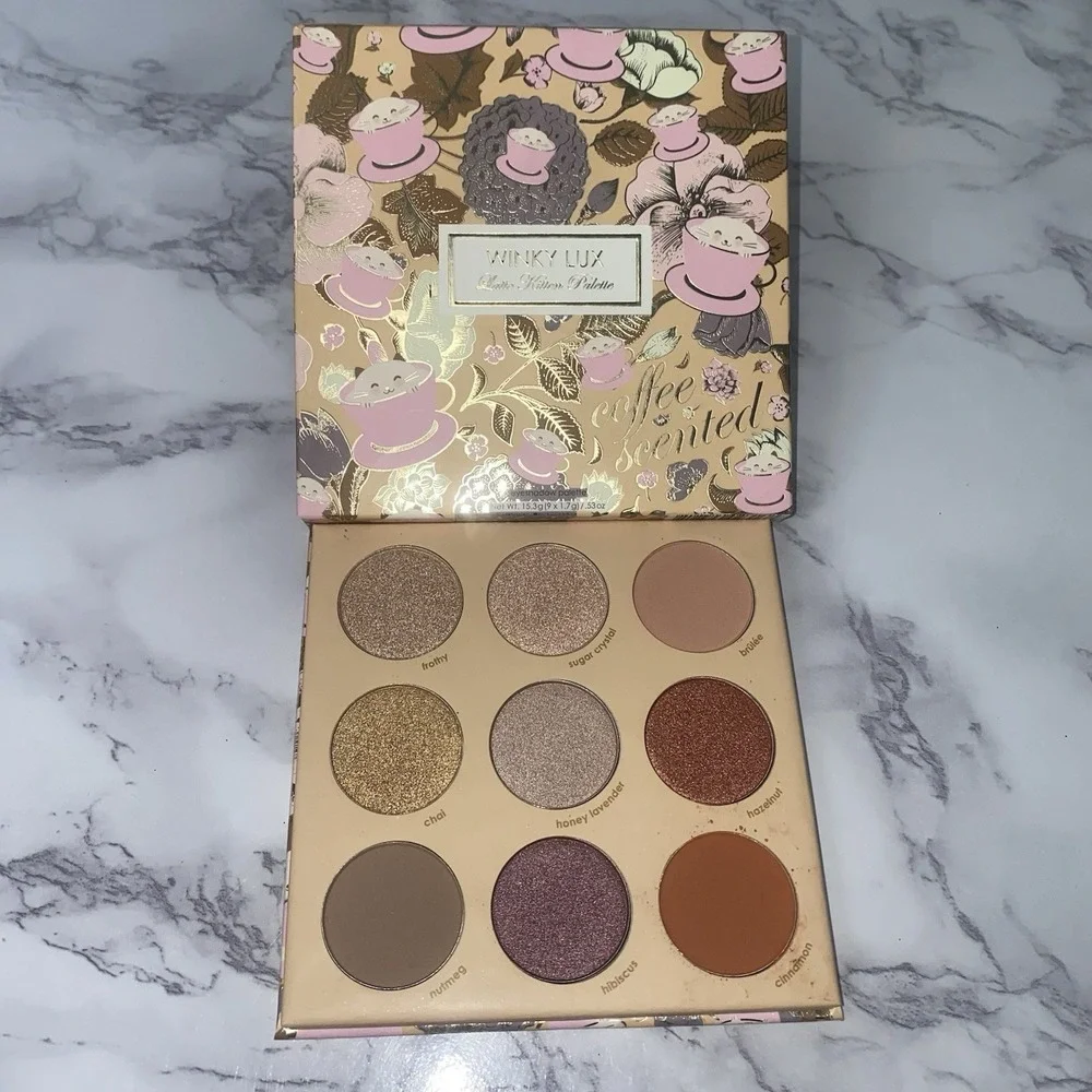 Winky Lux Latte Kitten Eyeshadow Palette 9 Shades Coffee Scented‎ NIB